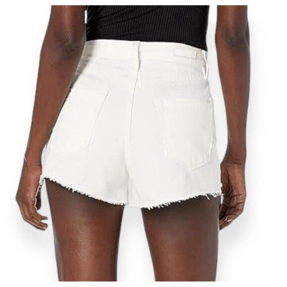 BLANK NYC High Rise Distressed Raw Hem White Denim Jean Shorts Sz 32 New - Picture 2 of 10